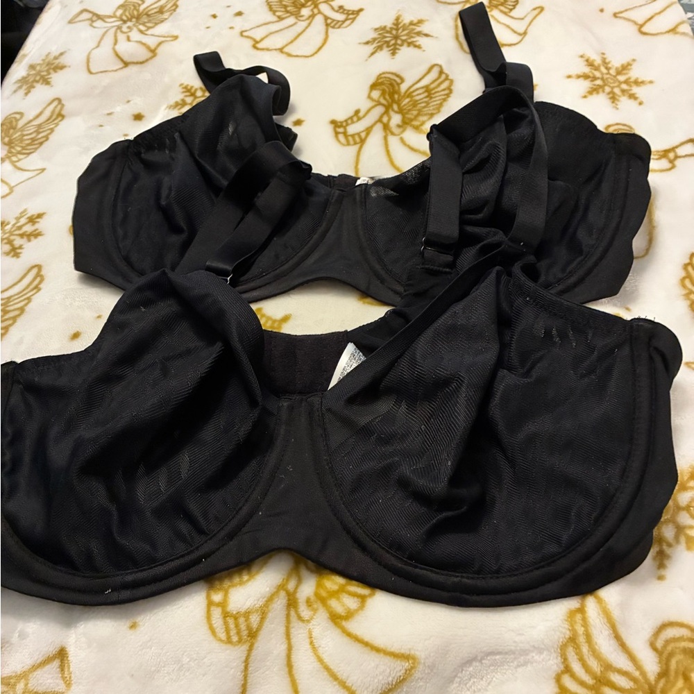 EUC Wacoal  2 Black Women's Intimate Wire Bras No Padding Molded Cups 38D - Picture 8 of 9